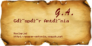 Gáspár Antónia névjegykártya